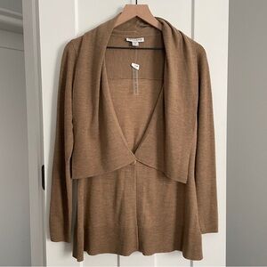 Pendleton 100% Merino Wool Cardigan Shawl Collar Tan Size Small